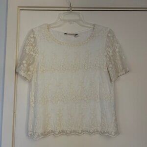 Chelsea & Violet Cream Lace Top